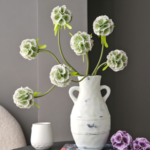 Flor Artificial de Seda Esférica de Tallo Único de 57 cm, Color Rosa, Verde y Morado, Flexible y Realista, para Decoración de Interiores Moderna - Product Image 4