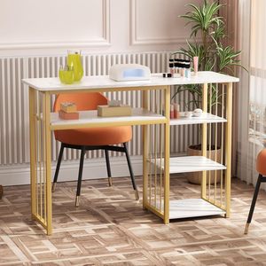 โต๊ะทำเล็บสีชมพูสำหรับช่างเทคนิค Modern Double Modernas พร้อมชุดเก้าอี้ เฟอร์นิเจอร์ร้านเสริมสวย สำหรับทำเล็บเจล - Product Image 5