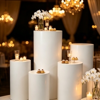 Vente flash : Socles ronds pour présentoir à gâteaux de mariage, piédestal cylindrique en métal, table à desserts, décoration de fête, blanc, or, noir
