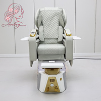 Chaise de spa pour pédicure et massage shiatsu personnalisable de luxe, en métal et cuir, siège réglable pour salon de beauté professionnel