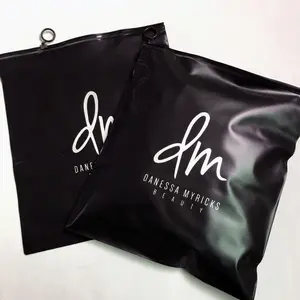 Yüksek kaliteli özel PVC kilitli poşet siyah renk toptan plastik torba kazak için kalınlığı 0.4mm fermuarlı çanta