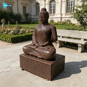 Estatua de Buda de Mármol Tallada a Mano <span class=keywords><strong>para</strong></span> Decoración de Jardín y Parque, Diseño Europeo, Duradera - Product Image 5