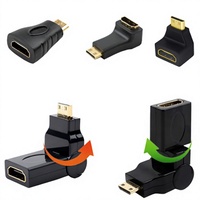 Adaptateur convertisseur HDTV ERE en forme de L à 360 degrés avec protection OTP, en ABS, pour boîtier TV, ordinateur portable, AC (mâle/femelle)