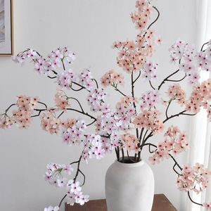 Branches artificielles de fleurs de cerisier blanches à longues tiges 105 cm, nouveau style minimaliste chinois pour la décoration de mariage et l'ornementation de la maison - Product Image 1