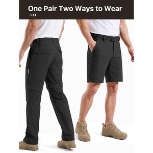 Pantalon de randonnée convertible pour homme, léger, à séchage rapide, avec fermeture éclair, pour la pêche, avec ceinture, noir, 40W - Product Image 2
