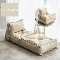 Fauteuil de relaxation en tissu compressé, design moderne, exclusivité transfrontalière, grand format, avec dossier unique, style Tatami, pour salon