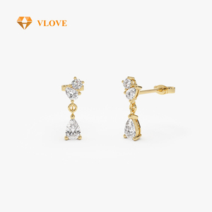 Boucles d'oreilles pendantes élégantes en <span class=keywords><strong>diamant</strong></span> VLOVE Gold Petite Studs Suppliers, 1,05 carat, <span class=keywords><strong>diamant</strong></span> de laboratoire cultivé en 9 carats - Product Image 1