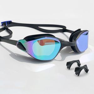 Lunettes de natation Eyeline Jetstream Racing pour adultes, sangle en silicone, anti-buée, étanches, matériau PC haute définition, joint 3D, Wilder - Product Image 1