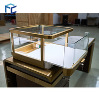 Comptoir de réception moderne en bois personnalisé pour bijoux, avec éclairage LED, étanche, écologique, style antique, vitrine de présentation