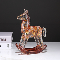Sculpture de cheval abstraite moderne, figurine de cheval noir et blanc, décoration d'intérieur de style nordique