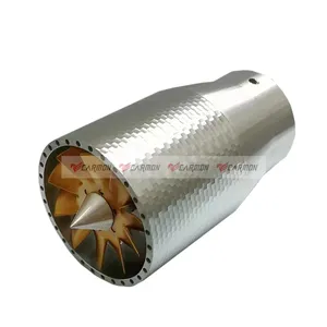 New Style Universal Polished Silver Aluminum Alloy Exhaust Pipe with rotating blades for BMW Audi VW Honda Muffler Tips