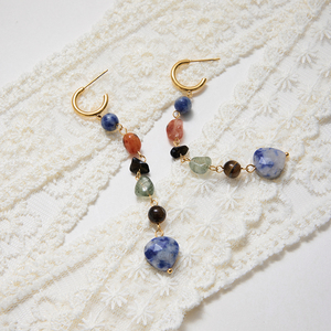 Venta caliente colorido pendiente de borla con cuentas mujeres hipoalergénico 18K chapado en oro pendiente colgante - Product Image 5