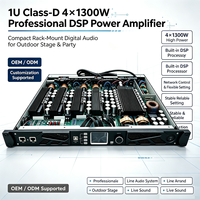 Amplificateur de puissance numérique professionnel 1U Classe-D 4x1300W (DSP), idéal pour les fêtes et les scènes extérieures ; prend en charge l'OEM/ODM.