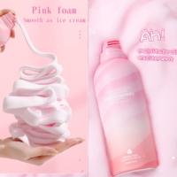 Aminozuur douchemousse, aluminium spuitbus schuimende douchegel met melk, sinaasappel, kersenparfum 350ml.