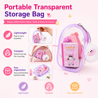 Kit de papeterie Kawaii dans une pochette transparente - Carnet à motifs d'ours + clips à papier, fournitures scolaires sans danger pour les enfants, pour filles et garçons