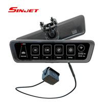 Sinjet, pantalla táctil de 8,2 pulgadas, espejos de punto ciego, cámara de salpicadero, cámara de caja negra delantera y trasera para coche, cámara de salpicadero de doble lente para Ford
