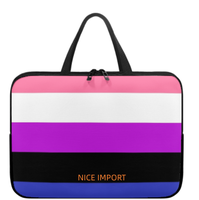 Sac pour ordinateur portable Genderfluid Rainbow, étui fin pour ordinateur portable avec fermeture éclair, sac portable pour tablette, grande capacité