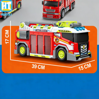 Camion de pompiers multifonctionnel en métal moulé sous pression avec lumières, sons et fonction de pulvérisation d'eau, ensemble de jeu de simulation de sauvetage incendie
