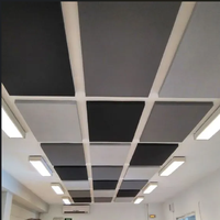Desain Baffle Plafon Kantor Modern Persegi, Berbahan Fiberglass Akustik, Tahan Api, Tahan Air, dengan NRC 0.9