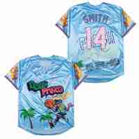 Jersey Baseball Bordir Sublimasi Jahitan Fashion Street Custom Pakaian Olahraga OEM Black Smith Pria Remaja Kaos Softball