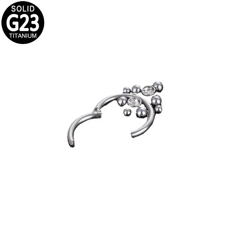 Gaby G23 티타늄 코 링 격막 힌지 볼 리모콘 ASTM F136 티타늄 귀걸이 코 스터드 섹시한 바디 쥬얼리