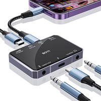 Fuallwin pour Apple Android, convertisseur de carte son stéréo 2-en-1, boîtier d'adaptation pour diffusion en direct, adaptateur de diffusion en direct Type-C