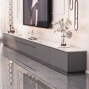 Meuble TV de salon combiné, style nordique moderne, en bois, réglable, minimaliste, luxe léger - Product Image 6