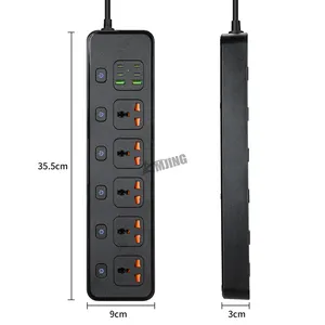 Hot Selling universal smart socket surge protector power strip with usb type c