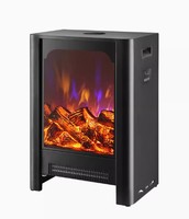 Nouvelle Cheminée Électrique Métallique Économe en Énergie avec Télécommande pour Usage Domestique et Extérieur, Flamme LED, Meilleur Prix