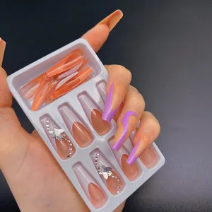 Оптовая продажа 3D Nail Art Pre Design Bride накладные ногти Типсы наклейка на тыльную сторону накладные ногти