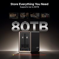UGREEN NAS DXP2800 GT 2-Bay Network Attached Storage AMD R2514 CPU 8GB DDR4 RAM 10GbE Slot M.2 NVMe 4K HDMI Desktop NAS