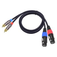 Çift Dişi XLR - Çift RCA Kablosu 2-XLR Dişi - 2 RCA/Telefon Fişi Erkek HiFi Stereo Ses Bağlantısı Mikrofon Kablosu
