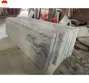 China bruce grey marble non-slip stepping stone white marble stone stair treads and riser customized size