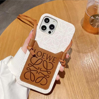 Casing iPhone 15 /14 /13 Pro Max dengan Tempat Kartu Kredit, Tali Selempang, dan Tali Panjang