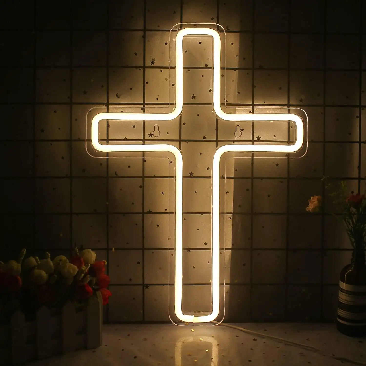 Weicao Jesus Cross Led Neon Sign 5V USB Church Pray Wall Decor luci a LED insegne al Neon natale capodanno Christian Festival