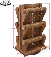 Présentoir de bracelet de bijoux en bois, support de stockage multicouche perlé rotatif double face simple moderne