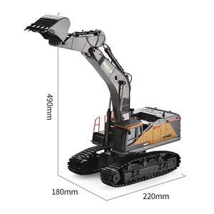 Excavadora RC HUINA 1592, escala 1:14, 22 canales, 2.4G, semialuminio, control remoto, tractor de ingeniería, regalo para niños - Product Image 6