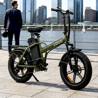 Bicicleta Eléctrica de Carga con Llantas Gruesas de 20 Pulgadas, 128 km de Autonomía, Motor de Alta Velocidad para Profesionales de Entrega de Alimentos, Logotipo Personalizado