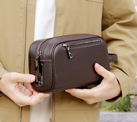 Nouveauté - Sacs à main antivol pour hommes en cuir PU, pochette pour hommes avec serrure intelligente à empreintes digitales, sacoche homme
