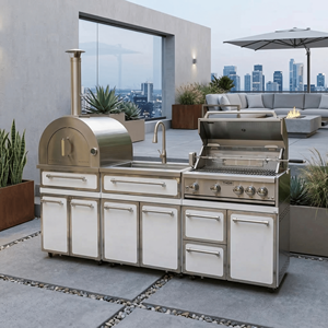 Cocina Exterior de Acero Inoxidable OEM sin Formaldehído, Fácil de Limpiar e Higiénica, con Parrilla para Barbacoa - Product Image 1