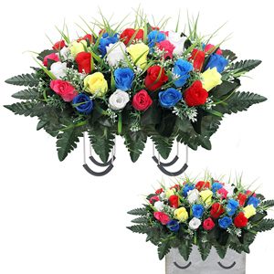 Flores Artificiales de Rosa para Funeral, Tributo para Tumba, Decoración para Arreglos Florales en Cementerios y Lápidas - Product Image 5