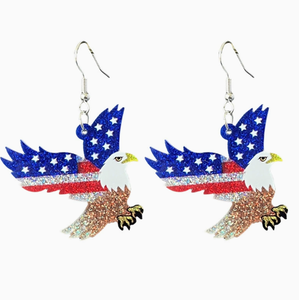 Boucles d'oreilles pendantes étoiles colorées en acrylique écologiques, motif drapeau américain, 250e anniversaire du 4 <span class=keywords><strong>juillet</strong></span>, en gros, en stock - Product Image 3