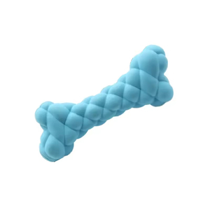Jouet à mâcher indestructible pour chien en forme d'os plat, en caoutchouc à bulles, résistant aux morsures, interactif, pour le nettoyage des dents et le bricolage sonore - Product Image 3