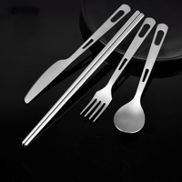 Ensemble de couverts en titane CIEUIS 3 pièces, fourchette, couteau, cuillère, léger, pour le camping en plein air, vaisselle de cuisine