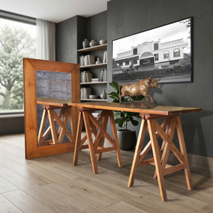 Modern Living Room <b>Console</b> <b>Table</b> Teak Wood Natural Color Solid Wood 150x48x85cm High - Product Image 3