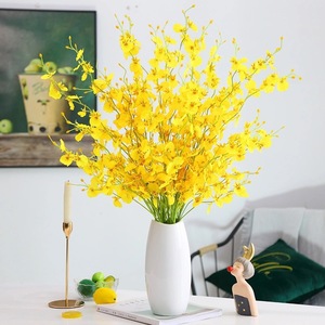 Qq342 estilo barato Artificial Delphinium boda escenario decoración flor seda amarillo flor Artificial - Product Image 2
