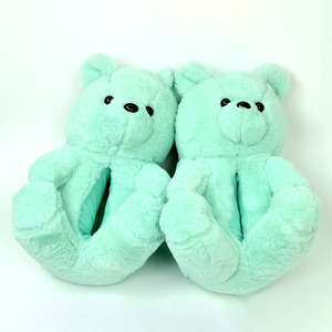 Hiver Femmes Ours en peluche Chaussons chauds Fille Cadeau de Saint Valentin Maison Ourson en peluche Chaussons pour adultes Enfants Taille habituelle - Product Image 2