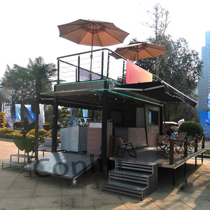 Puesto móvil Tienda de alimentos con escaparate Restaurante plegable Camión Venta Carro de café Remolque - Product Image 3