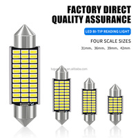 Lampe de lecture à double embout TGZ Festoon 3014 18SMD 27SMD 30SMD 33SMD Ampoule LED 12V Lumière de plafonnier disponible en 31mm 36mm 39mm 42mm