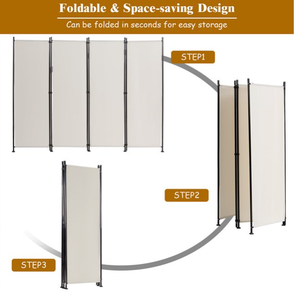 Nueva tendencia Pantalla wSteel Marco Decoración parasol impermeable Divisor de habitación de 4 paneles Pantalla DE PRIVACIDAD plegable - Product Image 2